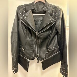 Studded Black Leather Jacket